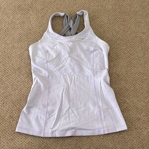 lululemon athletica White and Gray Tank Top